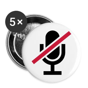 Mute Icon Mikrofon - Buttons groß 56 mm (5er Pack) - Weiß - Vorne