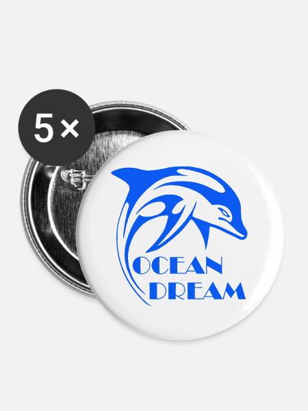 ocean - Buttons groß 56 mm (5er Pack) - Weiß