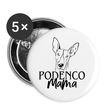 Podenco Mom Mom Dog Dog Dog Head - Buttons large 2.2''/56 mm (5-pack) - white - Front