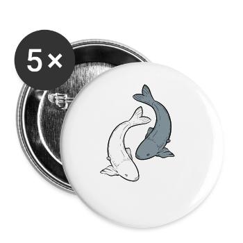 Sternzeichen Fische - Buttons groß 56 mm (5er Pack) - Weiß - Vorne
