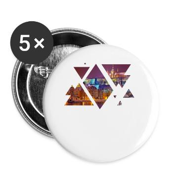 Prague Prag Tschechien Czech Skyline Stadt City - Buttons groß 56 mm (5er Pack) - Weiß - Vorne