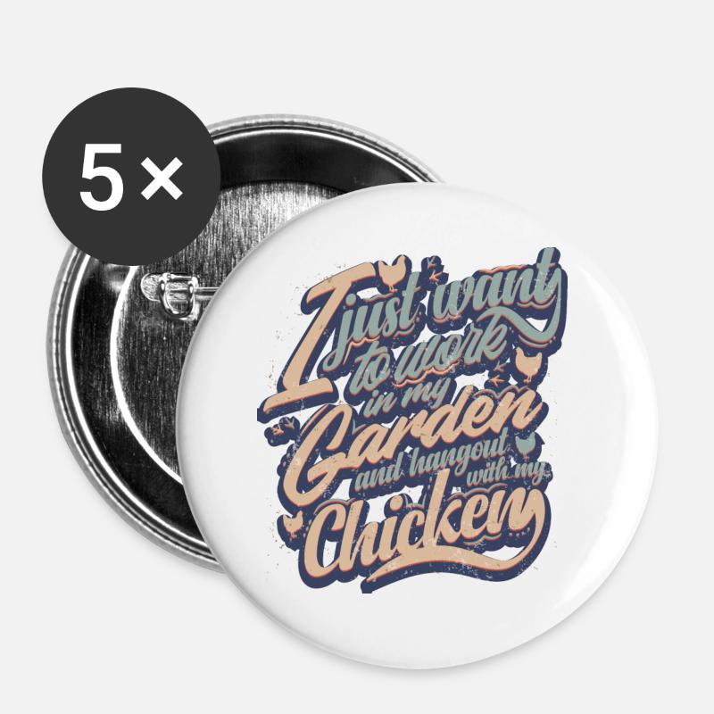 Garden Gift - Buttons large 2.2''/56 mm (5-pack) - white