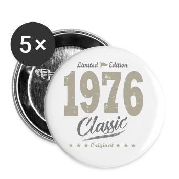 Birthday 47 years limited edition 1976 gift - Buttons large 2.2''/56 mm (5-pack) - white - Front