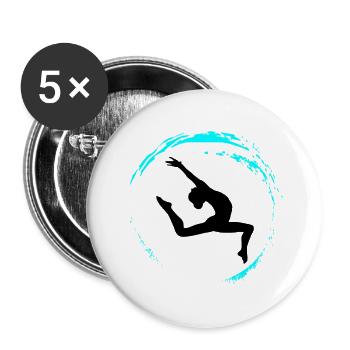 Gymnastique rythmique - Lot de 5 grands badges (56 mm) - blanc - Devant