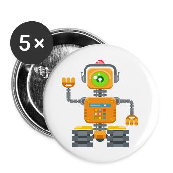 Robot - Buttons large 2.2''/56 mm (5-pack) - white - Front