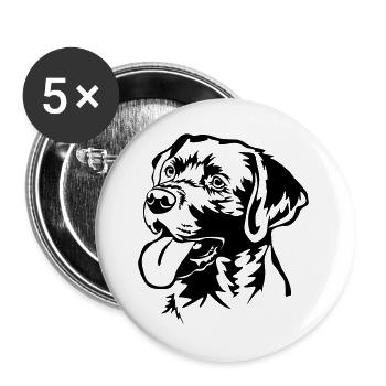 Labrador Retriever tête - Lot de 5 grands badges (56 mm) - blanc - Devant