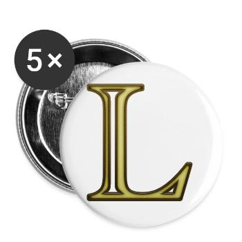 L Gold - Buttons groß 56 mm (5er Pack) - Weiß - Vorne