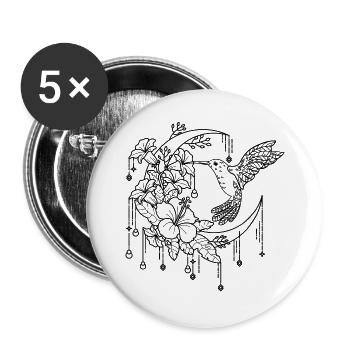 hummingbird - Buttons large 2.2''/56 mm (5-pack) - white - Front
