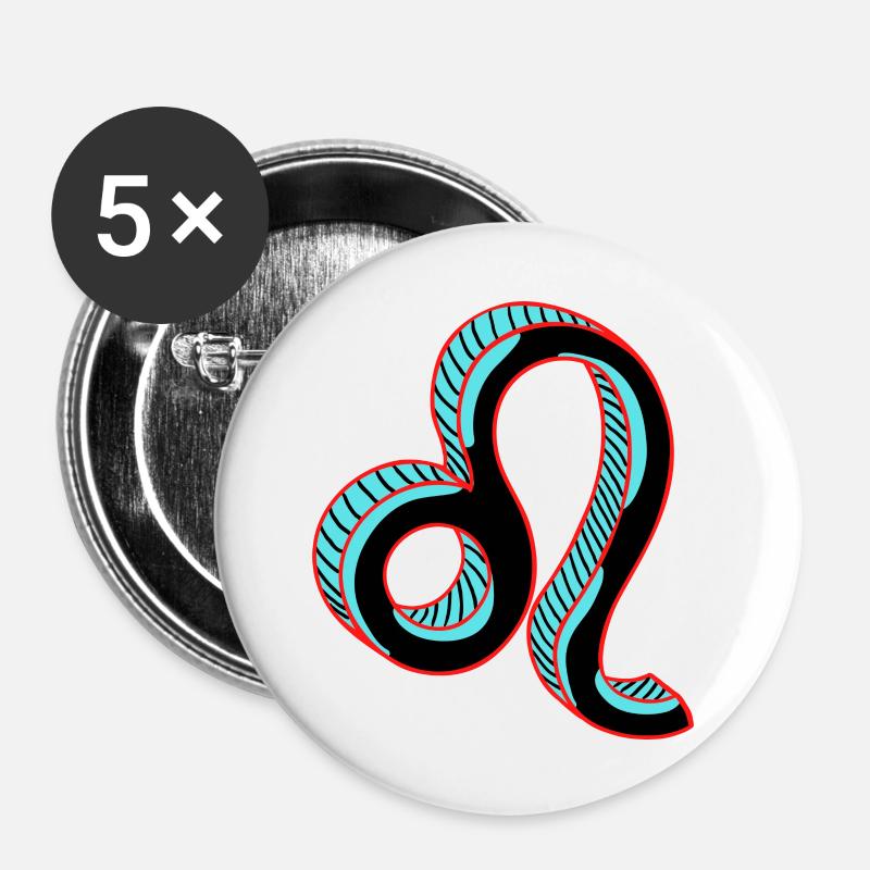 Leo zodiac sign design - Buttons large 2.2''/56 mm (5-pack) - white