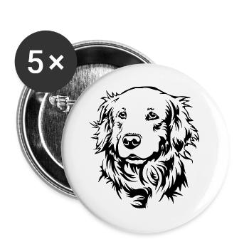 Golden Retriever Head - Buttons large 2.2''/56 mm (5-pack) - white - Front