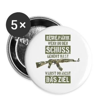 SOLDAT BUNDESWEHR BUND MG MASCHINENGEWEHR - Buttons groß 56 mm (5er Pack) - Weiß - Vorne