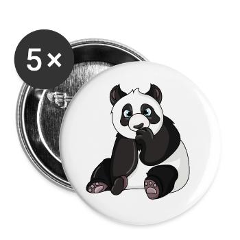 Panda Bear - Buttons large 2.2''/56 mm (5-pack) - white - Front