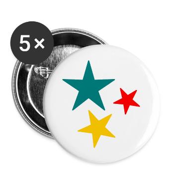 STERN. STERN. STERNE. FEST. JAHRESTAG. WEIHNACHTEN - Buttons groß 56 mm (5er Pack) - Weiß - Vorne