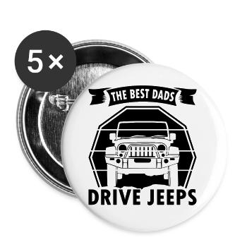 Les Jeeps Drive De Meilleurs Papas - Lot de 5 grands badges (56 mm) - blanc - Devant