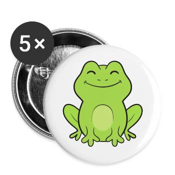 Grenouille grenouille - Lot de 5 grands badges (56 mm) - blanc - Devant