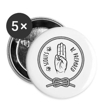 Scouts Be Prepared - Buttons large 2.2''/56 mm (5-pack) - white - Front