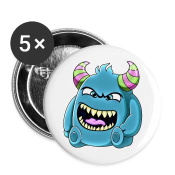 Petit monstre mignon drôle n°39 - Lot de 5 grands badges (56 mm) - blanc - Devant