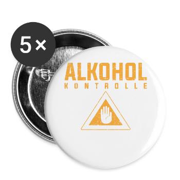 alkohol kontrolle Bitte blasen bis ich stop sage - Buttons groß 56 mm (5er Pack) - Weiß - Vorne