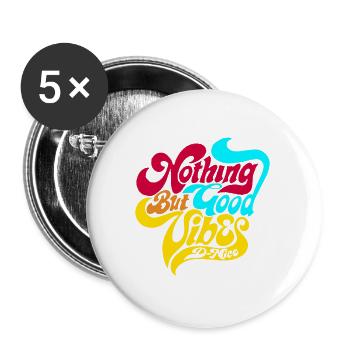Mens Nice Vintage Offiziell Nichts als gute Stimmung - Buttons groß 56 mm (5er Pack) - Weiß - Vorne