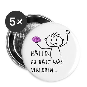 verlorenes Hirn - Buttons groß 56 mm (5er Pack) - Weiß - Vorne