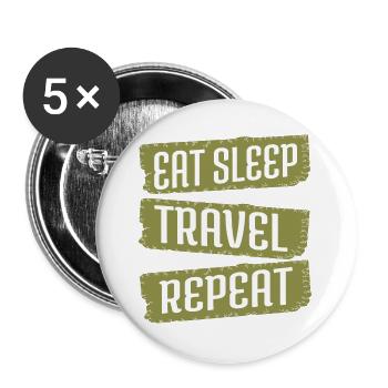 sea happy hiking vacation humor couple retirement - Buttons groß 56 mm (5er Pack) - Weiß - Vorne