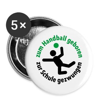 Handballverein Schule Sportunterricht Trainer Team - Buttons groß 56 mm (5er Pack) - Weiß - Vorne