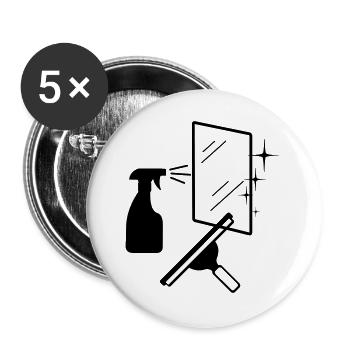 Glasurwaschfenster und Abzug und Spritze - Buttons groß 56 mm (5er Pack) - Weiß - Vorne