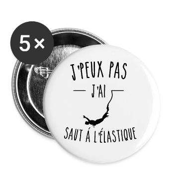 je peux pas j'ai saut à l'élastique - Lot de 5 grands badges (56 mm) - blanc - Devant