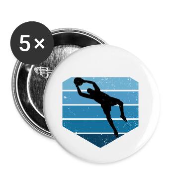 Gardien de but Football Gardien de but Vintage Footballeur Dames H - Lot de 5 grands badges (56 mm) - blanc - Devant