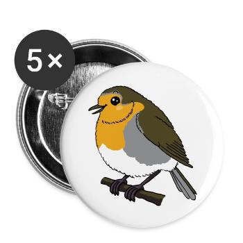 Robin Cute Kids 2 - Buttons large 2.2''/56 mm (5-pack) - white - Front