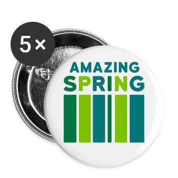 Amazing Spring (bar) - Buttons large 2.2''/56 mm (5-pack) - white - Front