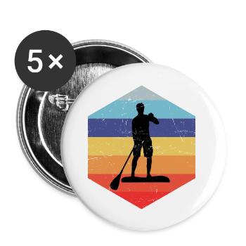 Sup Standup Paddle Paddle Garçons - Lot de 5 grands badges (56 mm) - blanc - Devant