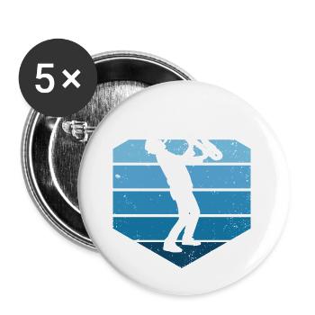 Saxophone Sax Saxophonist Men Boys - Buttons large 2.2''/56 mm (5-pack) - white - Front