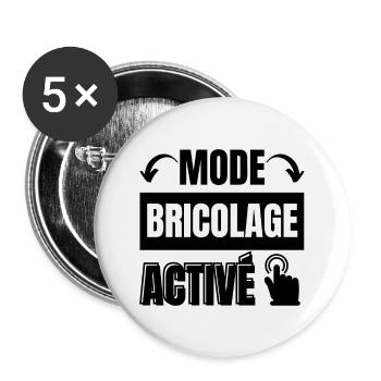 mode bricolage - Lot de 5 grands badges (56 mm) - blanc - Devant