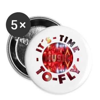 Neon Musik-Design mit Tanzatmosphäre Party - Buttons groß 56 mm (5er Pack) - Weiß - Vorne