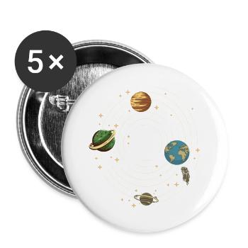 Planet - Buttons large 2.2''/56 mm (5-pack) - white - Front