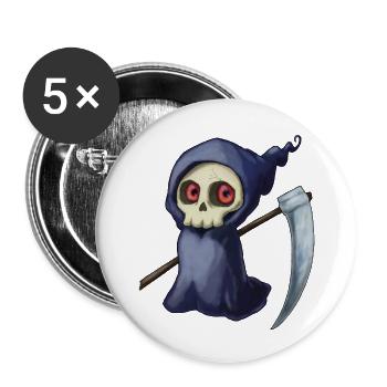 Little Death - Buttons large 2.2''/56 mm (5-pack) - white - Front