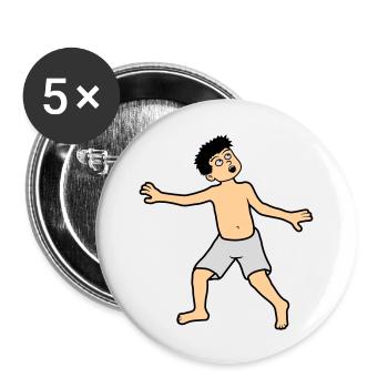 Junge hat angst - Buttons groß 56 mm (5er Pack) - Weiß - Vorne