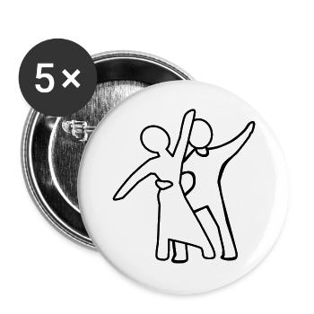 Dance couple Silhouette - Buttons large 2.2''/56 mm (5-pack) - white - Front