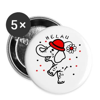 Fasching, Karneval, Konfetti - Buttons groß 56 mm (5er Pack) - Weiß - Vorne