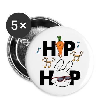 Hip Hop Funny Easter Rabbit Pun - Buttons large 2.2''/56 mm (5-pack) - white - Front