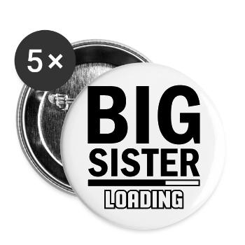 Big Sister Loading - Buttons large 2.2''/56 mm (5-pack) - white - Front