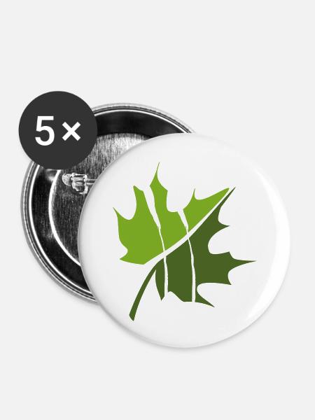 GOWILD Maple Leaf - Buttons groß 56 mm (5er Pack) - Weiß