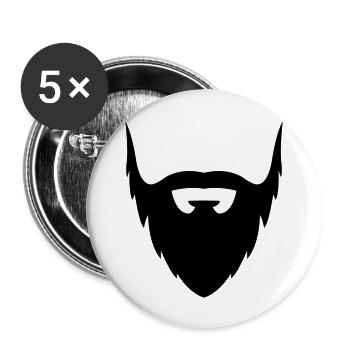 Beard - Buttons large 2.2''/56 mm (5-pack) - white - Front