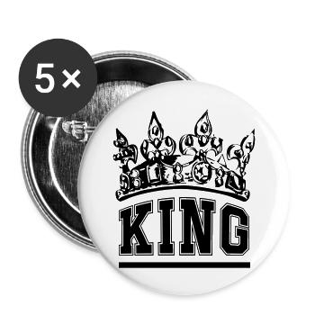 King - Buttons groß 56 mm (5er Pack) - Weiß - Vorne