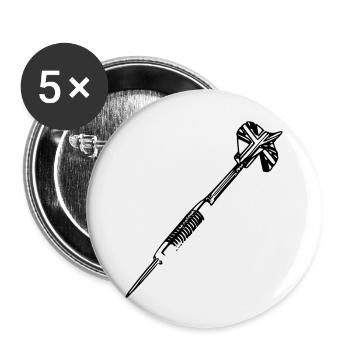 Fléchettes Fléchettes Angleterre Fléchettes Joueurs de fléchettes Sport - Lot de 5 grands badges (56 mm) - blanc - Devant