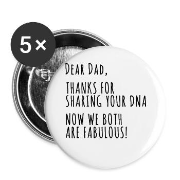 Dear Thanks For Sharing Your DNA - Buttons large 2.2''/56 mm (5-pack) - white - Front