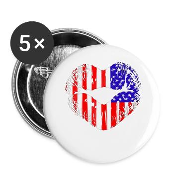 American Kiss - Buttons large 2.2''/56 mm (5-pack) - white - Front