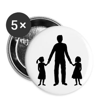 2 Daughters Papa Team - Buttons large 2.2''/56 mm (5-pack) - white - Front