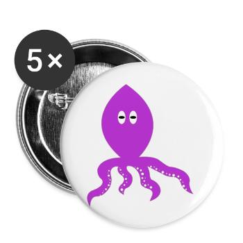 penser calmar - Lot de 5 grands badges (56 mm) - blanc - Devant
